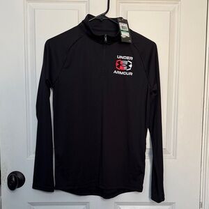 NWT YL Under Armour Black Quarter-Zip Pullover
